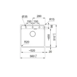 FRANKE sudoper MRG 610-52 TL sa česmom ACTIVE L DOCCIA