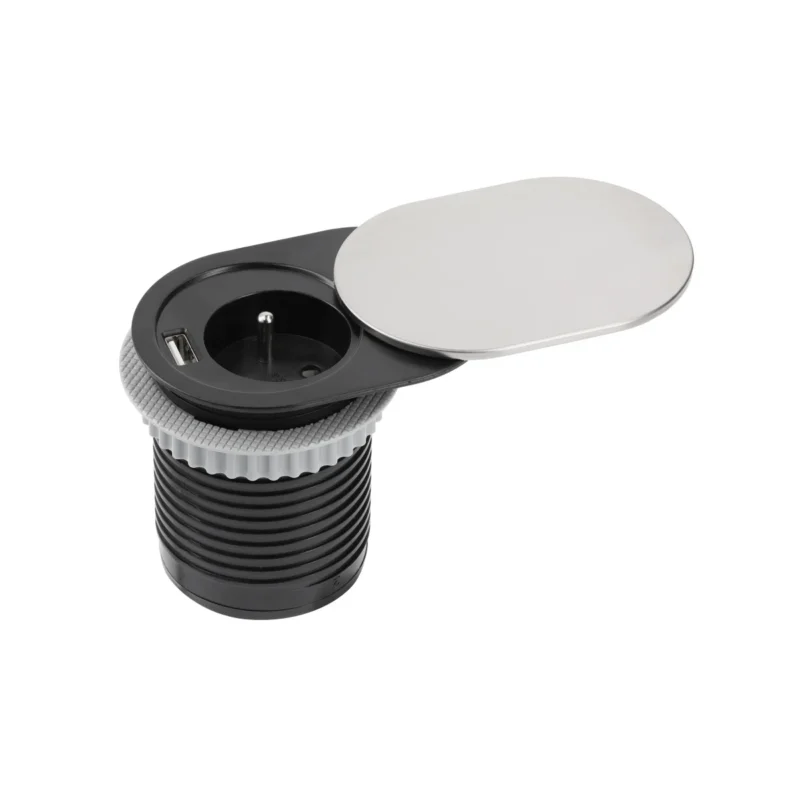 GTV ugradna utičnica Ø100 mm 1xSHUKO, 2xUSB-A 2A  AE-BPW1S2UCH-80 (Kopiraj)