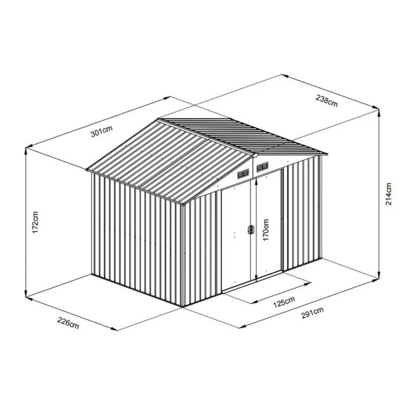 Fieldmann pomoćna metalna baštenska kućica FZDO 1002 - 185x103x190cm