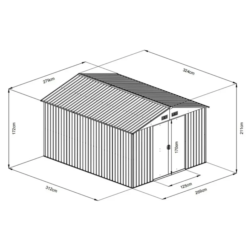 Fieldmann pomoćna metalna baštenska kućica FZDO 1002 - 185x103x190cm