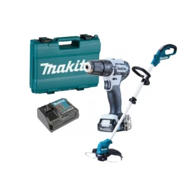 Makita aku udarna bušilica HP333DSAW i aku trimer za travu UR100DZ