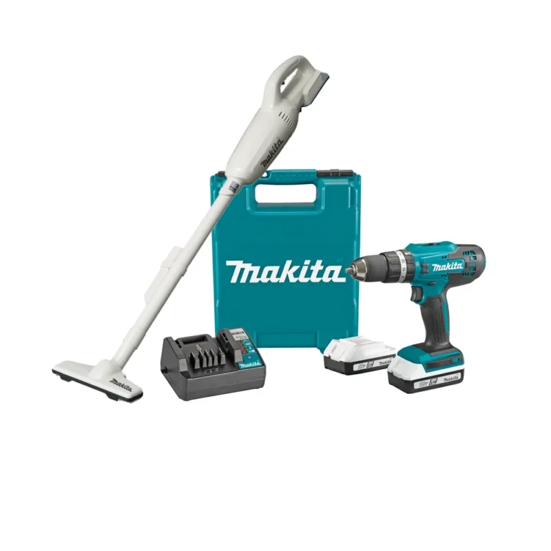 Makita aku udarna bušilica odvijač HP488D002 i aku štapni usisivač CL183DZ