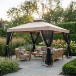 Ruris metalna tenda Pergola 295395 sa ručno podesivim krovom - 395x295x220cm (Kopiraj)