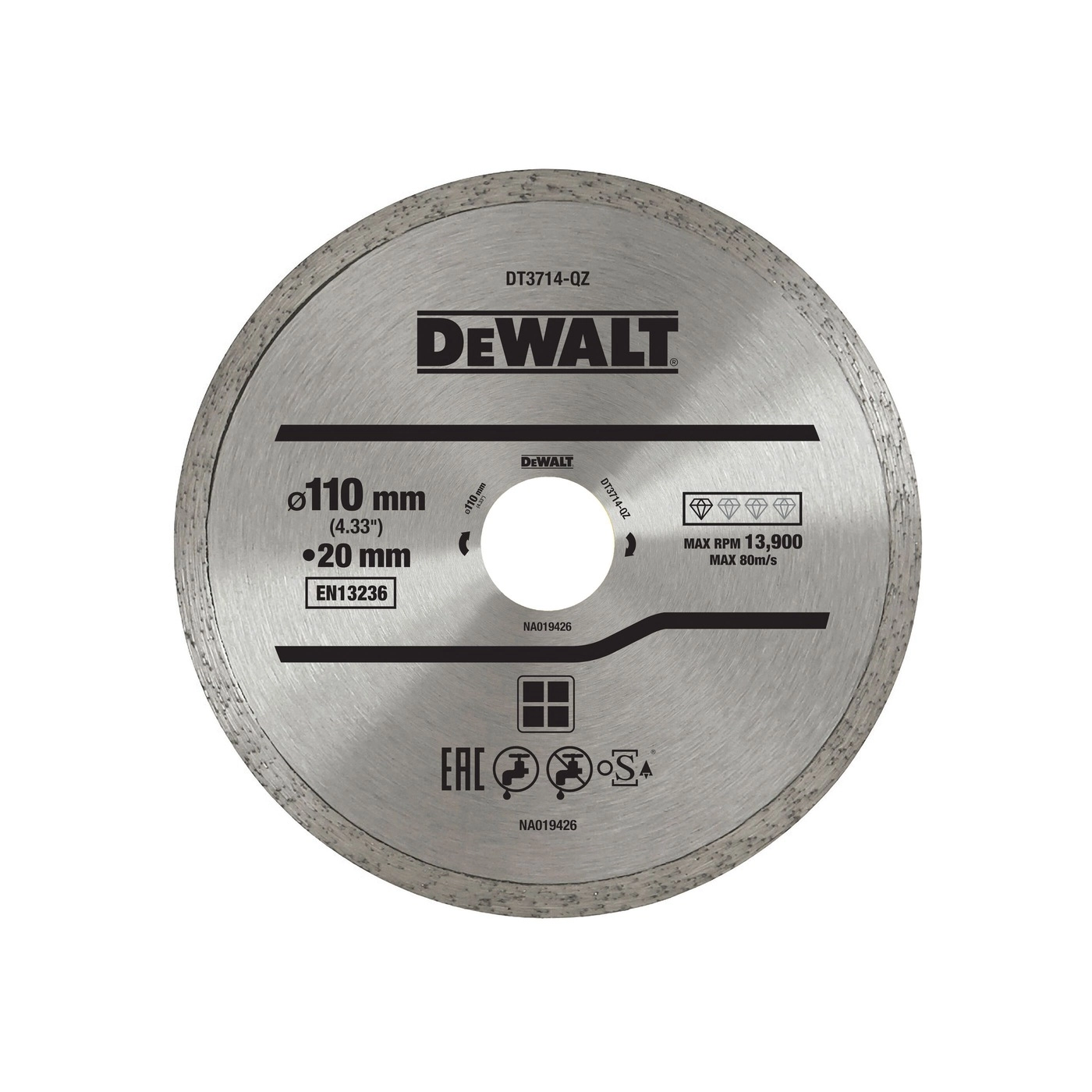 DT37142 DeWALT dijamantska rezna ploča za keramiku 110 x 20 mm DT3714